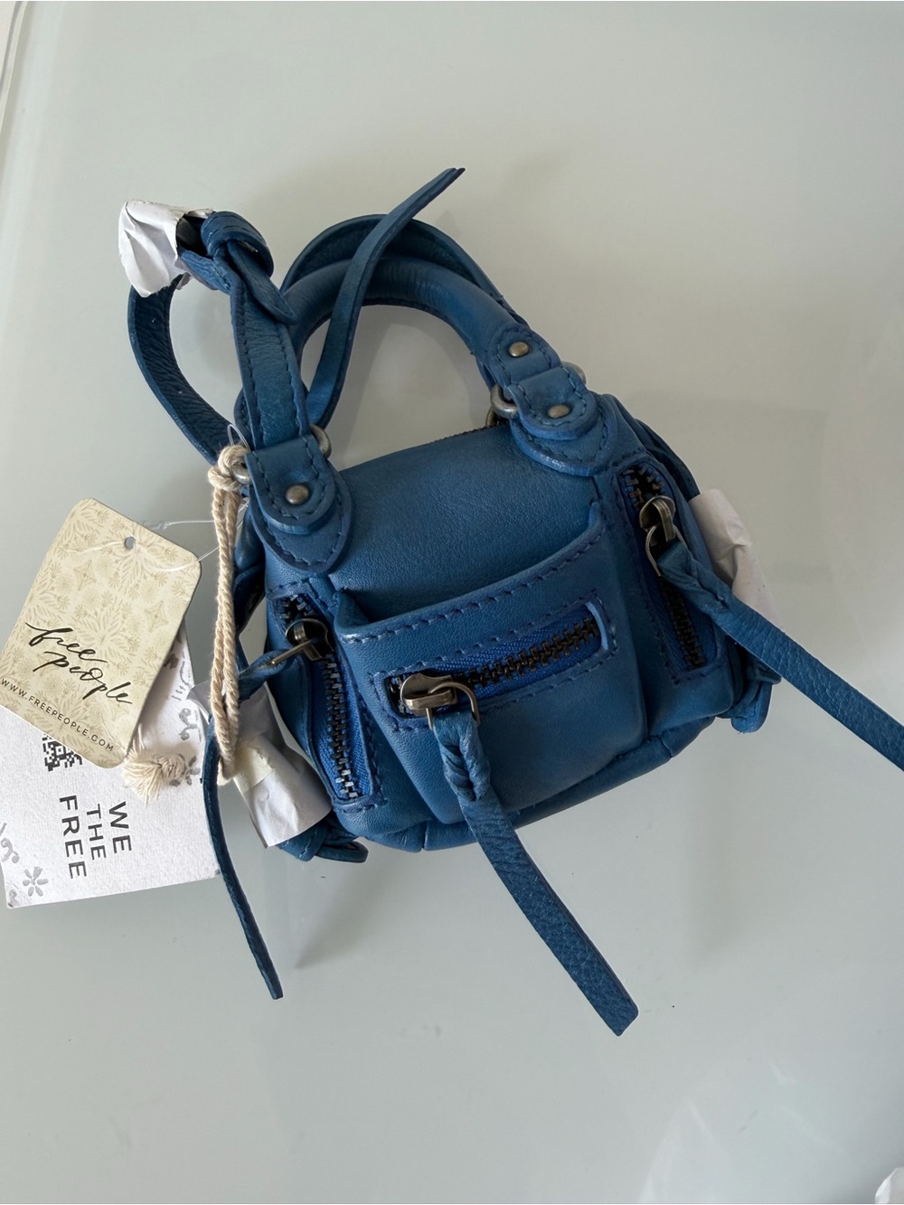 We The Free Micro Emerson mini bag charm Santorini blue
